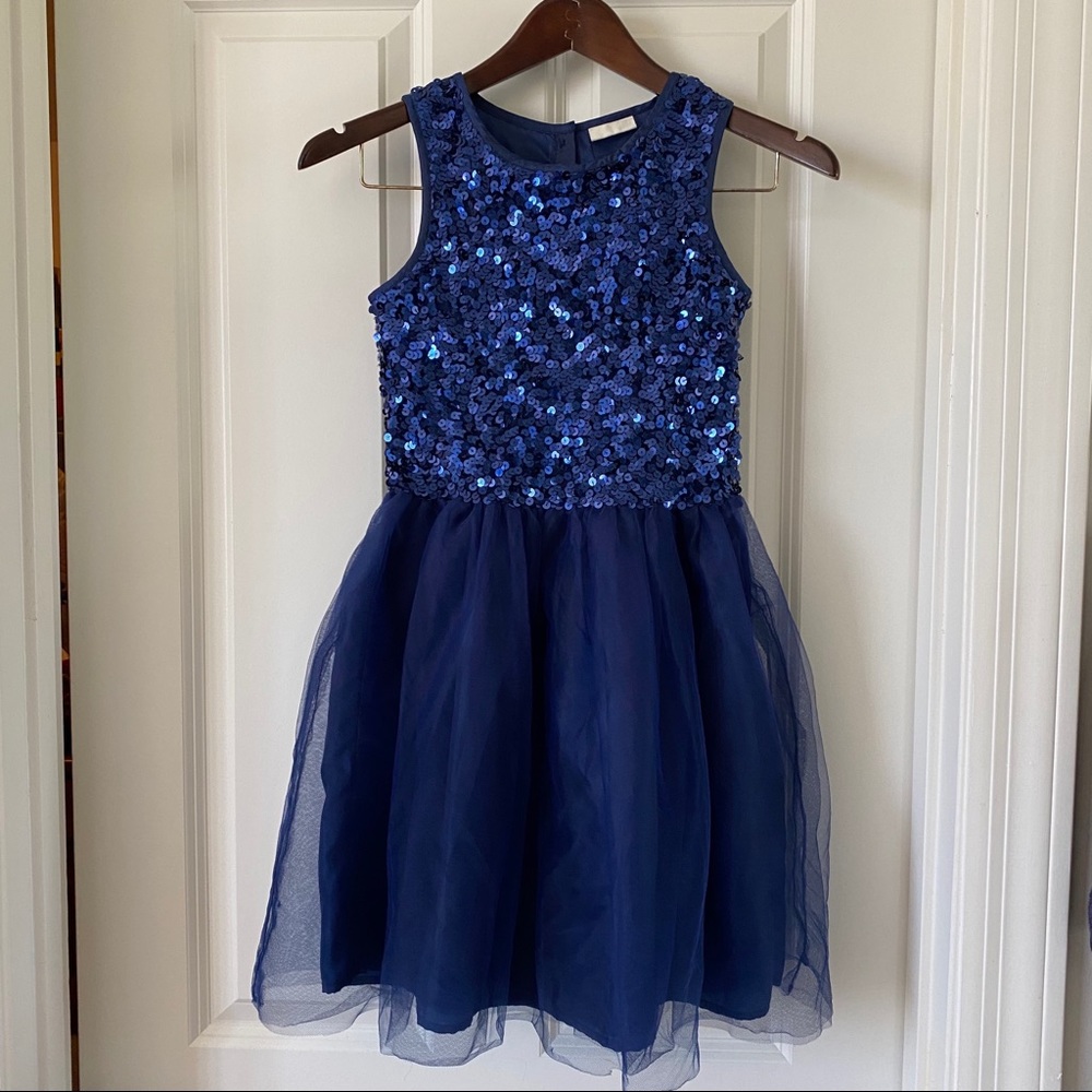 Crazy 8 Girls 10 Navy Sequin & Tulle Party Dress